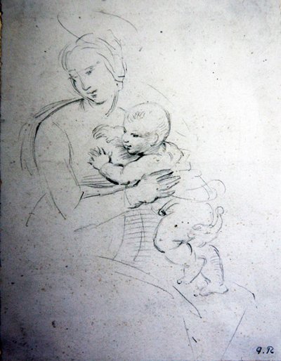 Eine Mutter und ihr Kind - Studie für die Alten von George Richmond