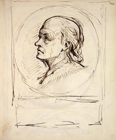 Porträt von William Blake, aus einem vom Künstler für Skizzen und Notizen verwendeten Notizbuch von George Richmond
