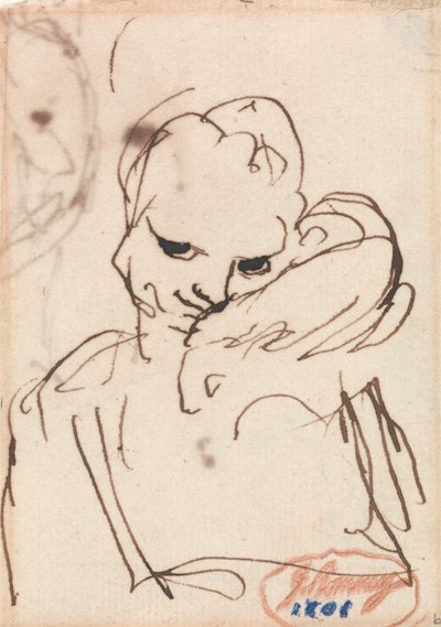 Ein Mädchen mit einem Kaninchen oder Hund auf der Schulter von George Romney