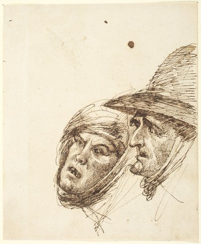 Köpfe von Mann und Frau von George Romney