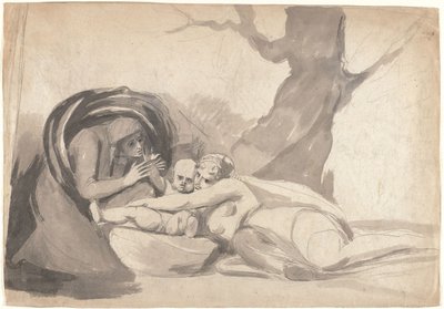 Der junge Shakespeare, genährt von Tragödie und Komödie von George Romney