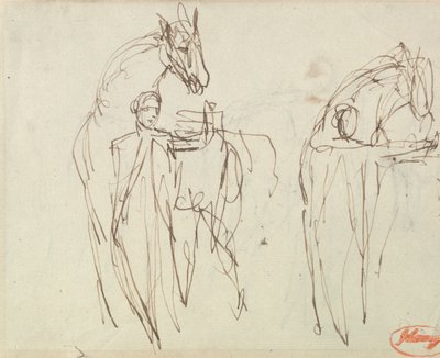 Skizzen für einen Mann mit einem Pferd von George Romney