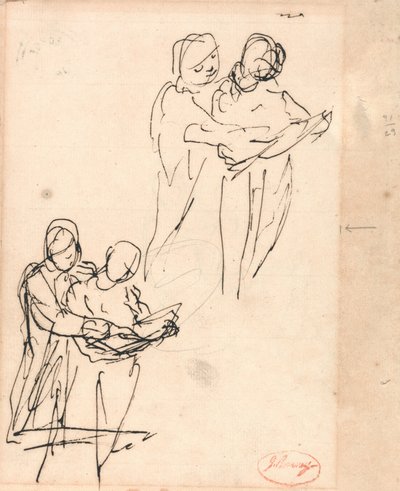 Studien von Kindern, die ein Buch untersuchen von George Romney