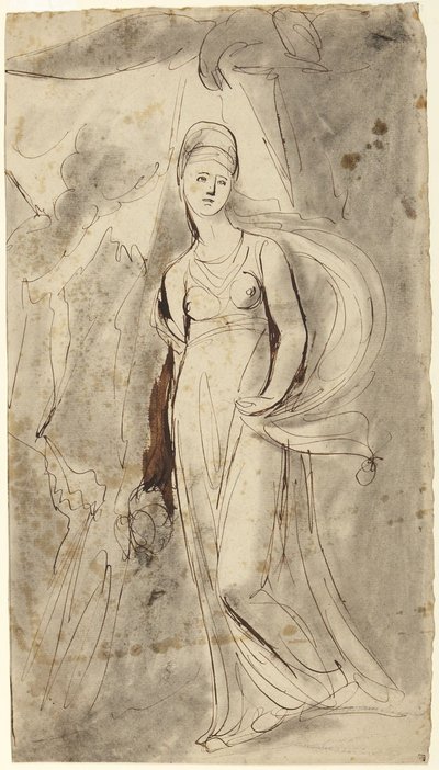Studie für das Porträt von Elizabeth Warren, Viscountess of Bulkeley, als Hebe von George Romney