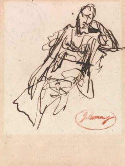 Studie einer sitzenden Frau von George Romney
