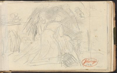 Zwei Figuren heben eine liegende Figur von George Romney
