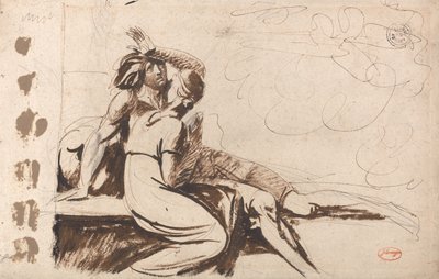 Zwei Liebende (Mann erwacht aus einem Traum) von George Romney