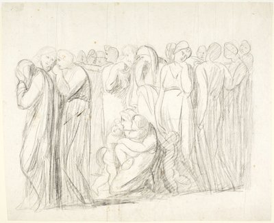 Weinende Frauen und Kinder: Studie für die Anklage der Susanna; Verso: Figurenstudien von George Romney
