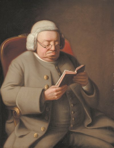 Porträt von Isaac Brodeau, der ein Buch liest, 18. Jahrhundert von George Roth