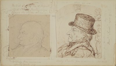 Studien von Kaninchen mit überlagerten Porträts von William Blake und Henry Fuseli von George Samuel