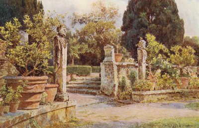 Italienische Gärten: Endstatuen, Villa Piatti von George Samuel Elgood