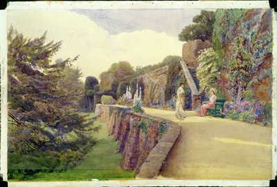 Die Terrasse am Berkeley Castle, Gloucestershire, 1887 von George Samuel Elgood
