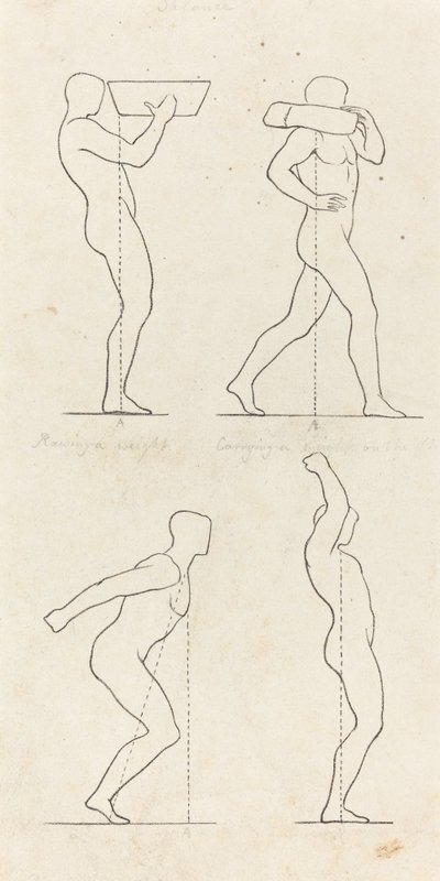 Ein Gewicht tragen; sich zum Sprung vorbereiten und landen von George Scharf after John Flaxman