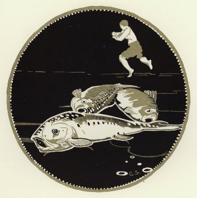Er sah vier große Fische auf dem Eis liegen von George Sheringham