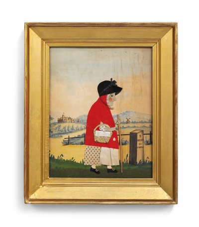 Die Gänsefrau vor einem Meilenstein, ca. 1840 von George Smart