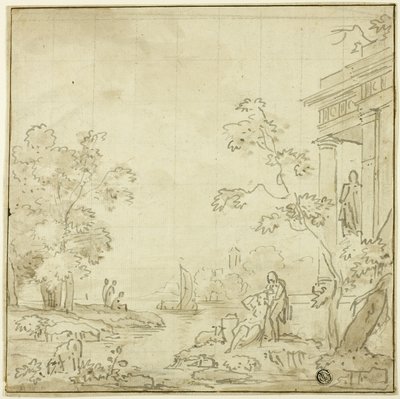 Hafenszene mit Figuren, Tempel von George Smith of Chichester