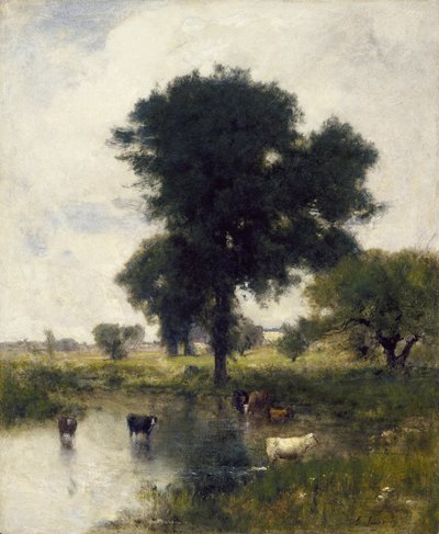 Rinder im Pool (Eine Sommerlandschaft) von George Snr. Inness