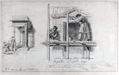 Errichtung von Portiken in der Newham Street und am Middlesex Hospital, London von George Snr Scharf