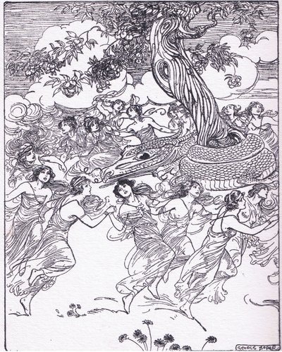 Hand in Hand um den verzauberten Baum tanzend, aus The Heroes, veröffentlicht von George Allen und Unwin 1929 von George Soper