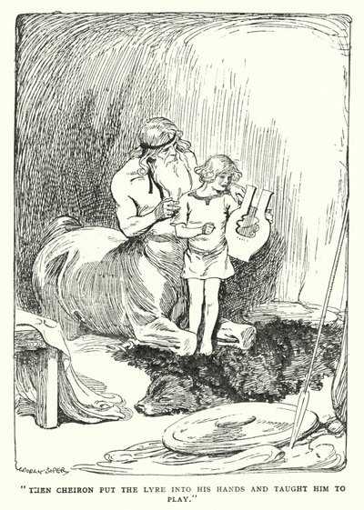 Jason und die Argonauten: "Dann legte Cheiron ihm die Leier in die Hände und lehrte ihn spielen" von George Soper