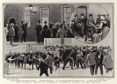 Der Generalstreik in Florenz, Alltagsszenen auf den Straßen von George Soper