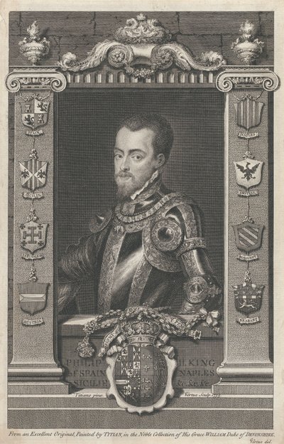 Philipp II., König von Spanien von George Vertue
