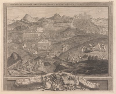 Die Schlachtordnung von Carberry-Hill bei Edinburgh mit der Kapitulation von Maria Stuart an die konföderierten Lords von Schottland und der Flucht von Earl Bothwell, 1567 von George Vertue