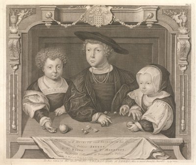 Drei Kinder König Heinrichs VII. und Elisabeths von York, seiner Königin von George Vertue