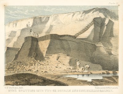 Deich, der sich auf der Dundalk und Enniskillen Eisenbahn teilt von George Victor Du Noyer