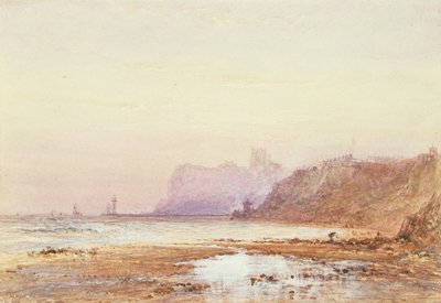 Küste bei Whitby mit der Abtei im Hintergrund von George Weatherill