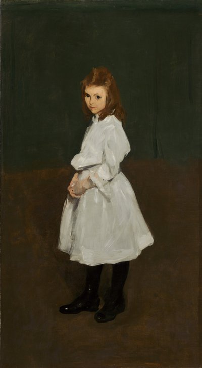 Kleines Mädchen in Weiß, Queenie Burnett, 1907 von George Wesley Bellows