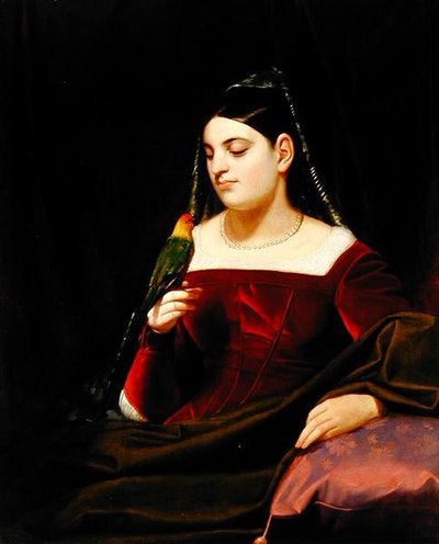 Dame und Papagei von George Whiting Flagg