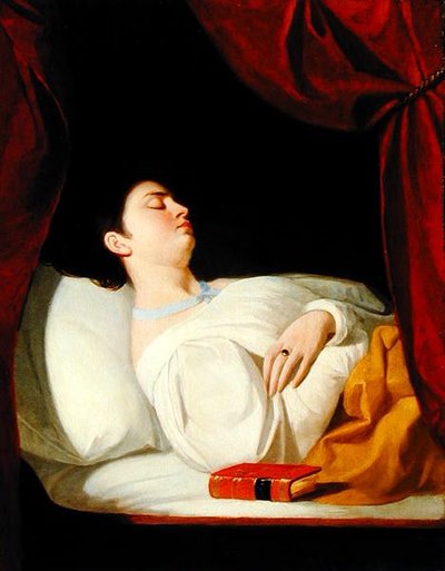Porträt einer schlafenden Dame von George Whiting Flagg