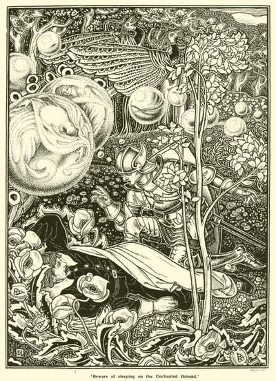 Hüte dich davor, auf dem verzauberten Boden zu schlafen von George Woolliscroft Rhead