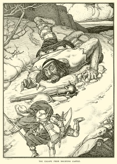 Die Flucht aus der Burg des Zweifels von George Woolliscroft Rhead