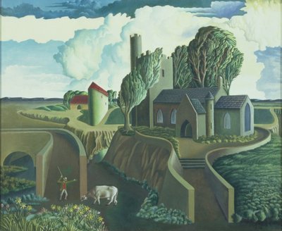 Eine Kirche auf dem Hügel, 1930er Jahre von George Wright
