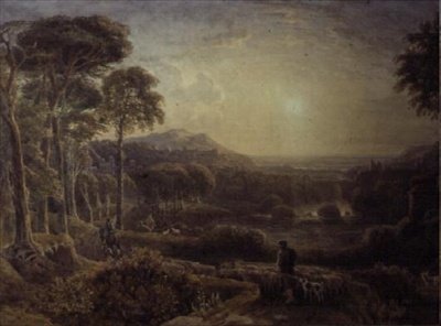 Landschaft bei Sonnenuntergang von George the Younger Barret