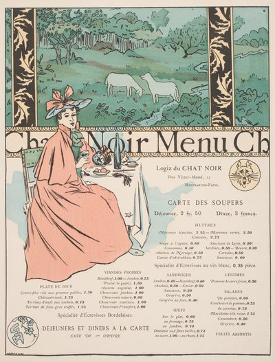 Menü vom Chat Noir von Georges Auriol
