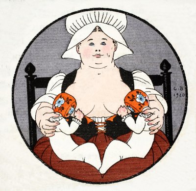 Die Amme mit Zwillingen von Georges Barbier