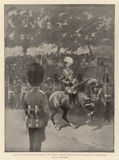 Lord Wolseley (Oberbefehlshaber) reitet vor der Kutsche Ihrer Majestät von Georges Bertin Scott