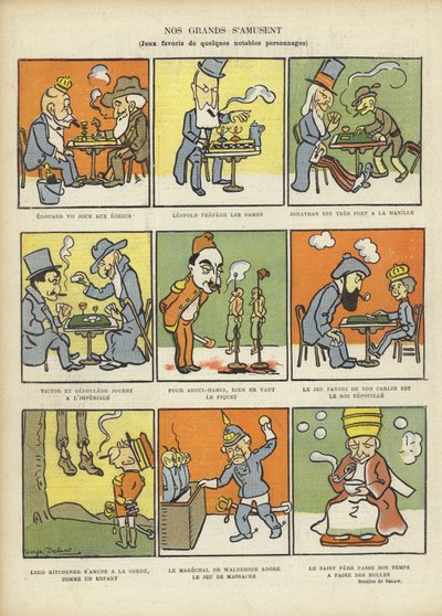 Lieblingsspiele großer Männer, Illustration für Le Rire von Georges Delaw