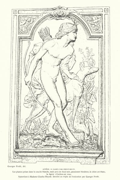 Actaeon, Held der griechischen Mythologie, Kamee von dem französischen Bildhauer Emile Soldi von Georges Ernest Profit