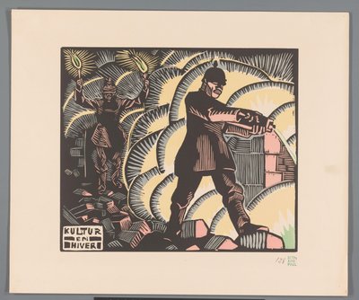 Soldaten setzen Gebäude in Brand von Georges Hermann Rene Paul