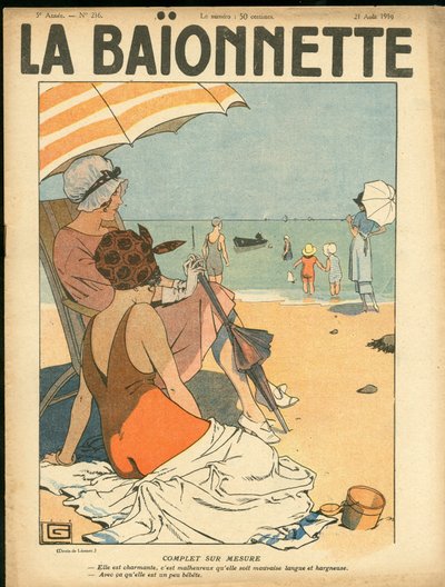 Titelblatt von „La Baionnette“, Satirisch in Farben von Georges Leonnec