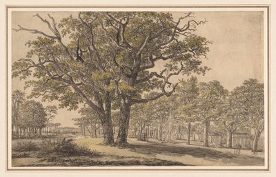Landschaft recto Zwei Ansichten von Paris verso, erste Hälfte 1800er Jahre von Georges Michel