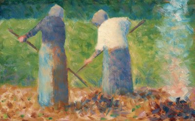 Heuarbeiter in Montfermeil, um 1882 von Georges Pierre Seurat