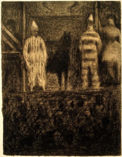 Clowns und Pony (Eine Parade) von Georges Seurat