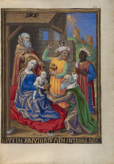 Die Anbetung der Könige aus einem Stundenbuch (Ms. 48 fol. 59) von Georges Trubert