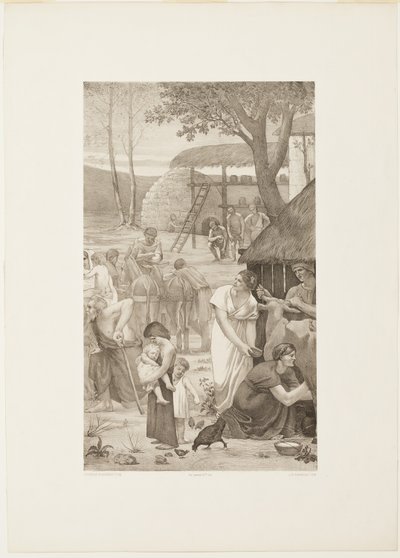 Pastorales Leben der Heiligen Genoveva (rechtes Panel) von Georges William Thornley