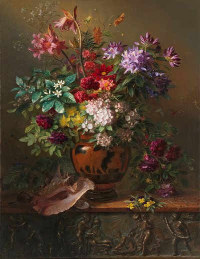 Stillleben mit Blumen in einer griechischen Vase: Allegorie des Frühlings von Georgius Jacobus Johannes van Os